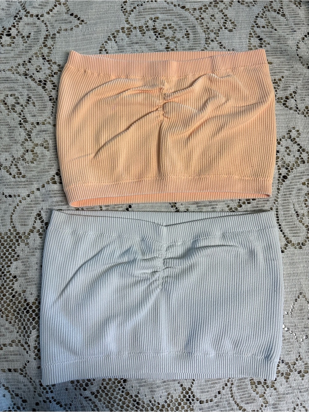 American Eagle Outfitters Ribbed Mini Skirts in Peach and White